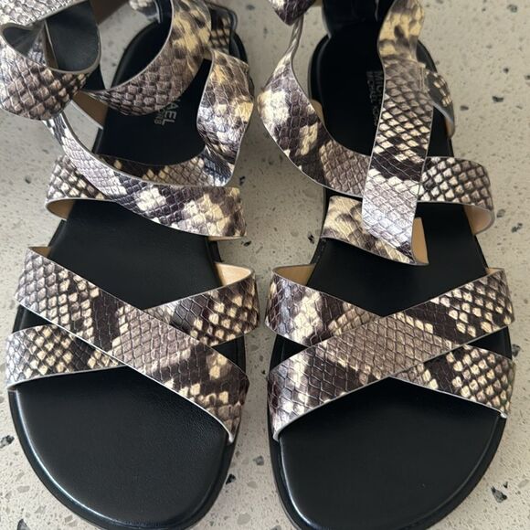 MICHAEL Michael Kors Darby Leather Snake Printed Tall Gladiator Sandals Size 8M - Picture 15 of 16